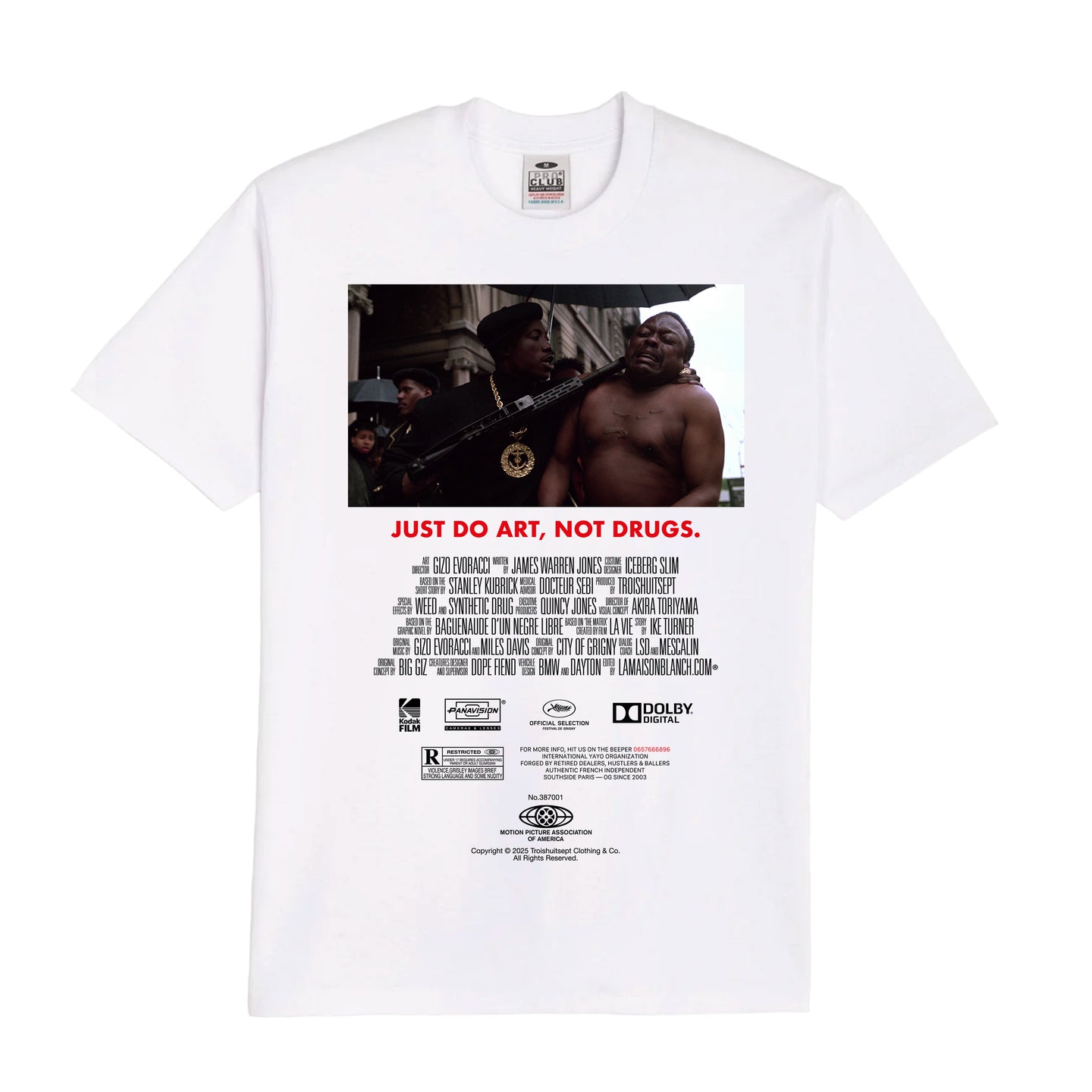 TEE-SHIRT | JUST DO ART, NOT DRUGS [Pro Club] - Blanc