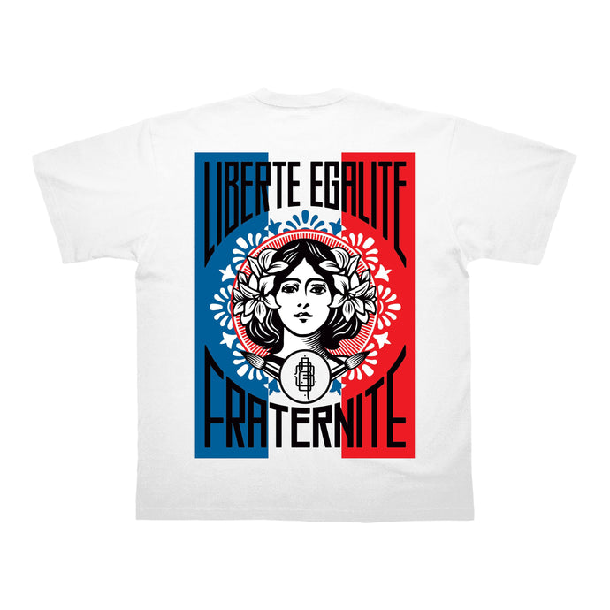 TEE-SHIRT | LIBERTE, EGALITE, FRATERNITE - Blanc